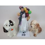 A Royal Doulton figure 'Biddy Penny Farthing' (HN 1843), a Crown Devon 'Bonzo the Dog',