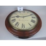 A large and impressive 19th century mahogany cased circular wall clock, 'Barling, 7 High St,