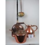 A Victorian copper kettle, 1 gallon measure,