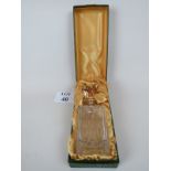 Hand cut lead crystal Harrod's decanter in original presentation case,