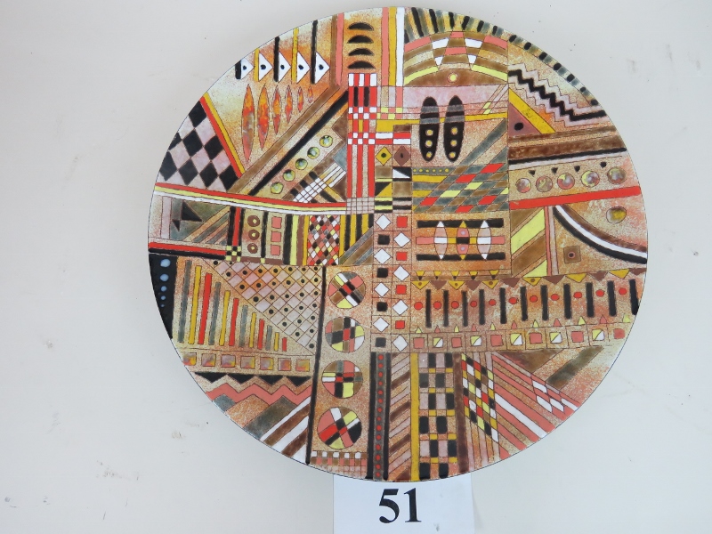 Richard Casey (1989), an enamel dished circular plaque/bowl,