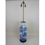 An antique Kangxi style (probably 19th century) Chinese blue and white porcelain vase later