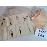 A set of eight vintage saucy cocktail napkins,