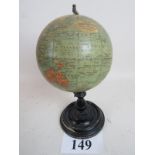 A Philips 6-inch terrestrial globe on ebonised stand, c.