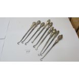 A private collection of button hooks - 9 silver handled button hooks,