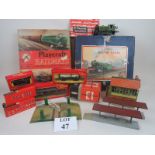 A boxed Hornby Type 101 clockwork train set, a boxed Playcraft 'Stratford' goods train set,