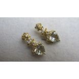 Green amethyst and sapphire earrings, 12