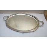 A heavy silver two handled tray, Birming