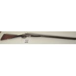 12 bore hammer shotgun, top lever, 30" d