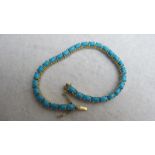 Turquoise gemstone tennis bracelet, 20 c