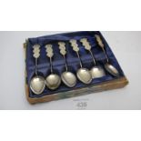 A set of 6 Chinese white metal teaspoons