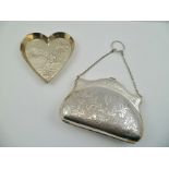 JOHN SEPTIMUS BERESFORD A LATE 19TH CENTURY SILVER HEART-SHAPED PIN DISH with embossed putti in