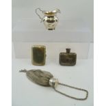 W. AND G. NEAL A LATE VICTORIAN SILVER HIP FLASK of small capacity, London 1891, together with a