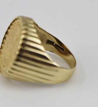 A 1/10 KRUGERRAND COIN set into a 9CT GOLD RING - Image 2 of 2