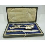 CHAWNER & CO. (GEORGE WILLIAM ADAMS) A VICTORIAN CASED DESSERT SET FOR ONE, comprising cast silver