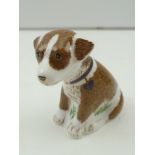 A ROYAL CROWN DERBY PAPERWEIGHT "Colin", the puppy, a limited edition no. 314/500, 7.5cm high with