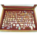 A COLLECTION OF OVER 160 ENAMEL AND BRASS LAPEL BADGES, mostly of Police and Law Enforcement