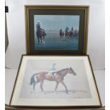 AFTER NEIL CAWTHORNE "Troy - Willie Carson up", a colour Print, signed by Willie Carson, 38cm x 48cm