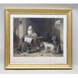 AFTER SIR EDWIN LANDSEER, R.A. "Jack in Office" depicting butcher's dog in charge of his master's