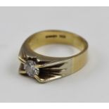 A SOLITAIRE DIAMOND RING, brilliant cut, set into a late 20th century 18ct gold mount, size K 1/2