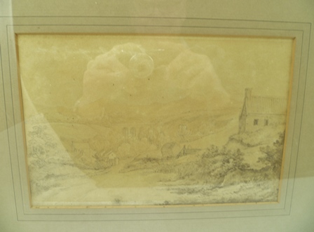 MARIA JOHNSON "The Portland Hills" and "Chorthcho(r)n Castle", en grisaille Watercolour Sketches, - Image 2 of 5
