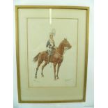 WYMER "17th Lancers, mounted portrait", a Watercolour, signed and inscribed, 35cm x 25cm mounted