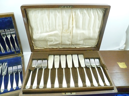 A COLLECTION OF VARIOUS CUTLERY including, a cased set of twelve dessert knives and forks, cased - Image 2 of 2