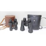 A PAIR OF ROSS OF LONDON STEPVUE BINOCULARS 8 x 30, in leather case and a PAIR OF REGENT CHANCE -