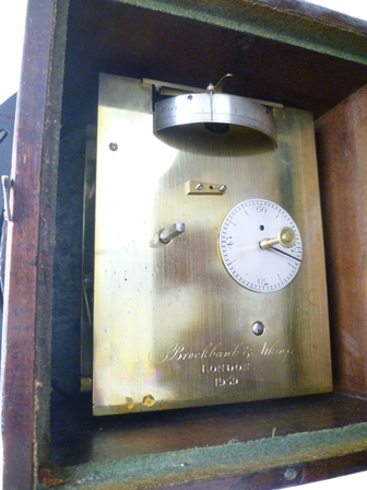 AN ENGLISH MAHOGANY CASED SINGLE FUSEE 10" WALL CLOCK, dial and back plate named "Brockbank & - Image 2 of 4