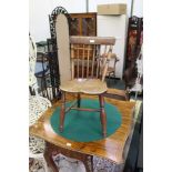 A WELL MADE 19TH CENTURY COUNTRY STICK BACK SOLID SEATED CHAIR