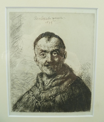 AFTER REMBRANDT HARMENSZ VAN RIJN 'The First Oriental Head', etching and drypoint, dated 1635, - Image 2 of 2