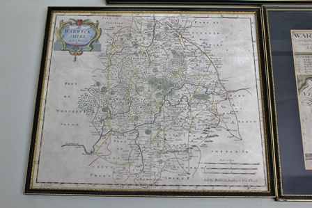 CHRISTOPHER SAXON AND ROBERT MORDEN Two County maps of Warwickshire, later coloured, each in slender - Image 2 of 5