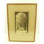 AFTER ROWLAND LANGMAID (1897-1956) "Temple Gardens", Drypoint Etching, signed in pencil, 24cm x