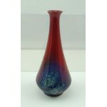 A ROYAL DOULTON FLAMBE VASE of tear-drop form, printed and painted marks to base include "Noke" (