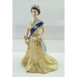 A ROYAL WORCESTER BONE CHINA FIGURINE "H.M. Queen Elizabeth II, Diamond Jubilee 2012", limited