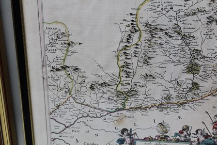 J. CARY - County Map of Kent, later hand coloured, 34cm x 51cm image size, glazed and framed, - Image 6 of 9