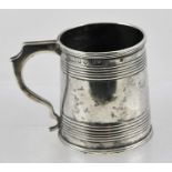 A GEORGE III SCOTTISH REEDED MUG, Edinburgh 1817, weight 89g