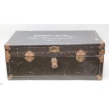 A "VICTOR" LUGGAGE TRUNK, bears inscription to top "Major RDP Brown, 1 Training Regt. R.E., Cove,