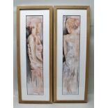 ROBIN MULLEN Two female studies, each wearing a slip dress, Oil on canvas', signed and dated 2007,