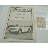 "TRACTION - THE MAGAZINE OF THE TR REGISTER", Summer 1978, Newsletter 34, together with a "WAR CUP