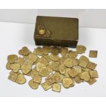 A COLLECTION OF APPROXIMATELY SIXTY-THREE VICTORIAN GILT METAL 19TH CENTURY GAMING TOKENS