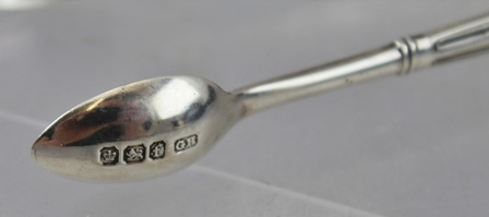 A COLLECTION OF SILVER ITEMS, comprising six bean terminal coffee spoons (cased), a pair of napkin - Image 3 of 5