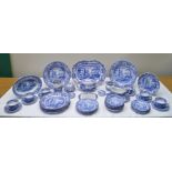 A COMPREHENSIVE COLLECTION OF SPODE, ITALIAN DESIGN, TRANSFER PRINTED, COBALT BLUE TABLE CERAMICS