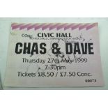 AN AUTOGRAPHED THEATRE TICKET FOR "CHAS & DAVE" CONCERT appearing at Stratford-upon-Avon on 27th May