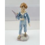 ROYAL WORCESTER BONE CHINA FIGURINE "The Parakeet", no. 3087, modelled by F.G. Doughty, he wears a