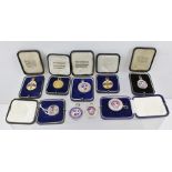 A COLLECTION OF THREE 9CT GOLD AND GOLD COLOURED METAL MEDALLIONS, engraved "T. Golding" 1933 &