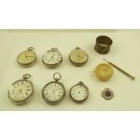 JAMES REID AND CO., COVENTRY A SILVER CASED POCKET WATCH, the white enamel dial later over-painted