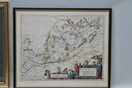 J. CARY - County Map of Kent, later hand coloured, 34cm x 51cm image size, glazed and framed, - Image 3 of 9