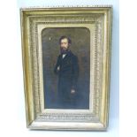 19TH CENTURY BRITISH SCHOOL "Dr. Carter", Oil painting on canvas, 47cm x 27cm, in ornate gilt frame