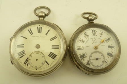 JAMES REID AND CO., COVENTRY A SILVER CASED POCKET WATCH, the white enamel dial later over-painted - Image 3 of 5